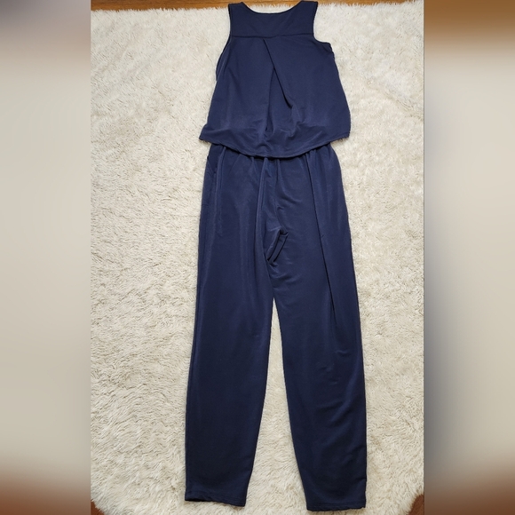 Garnet Hill Luna Sleeveless Knit Jumpsuit Dark Blue Sz XS - Picture 5 of 11